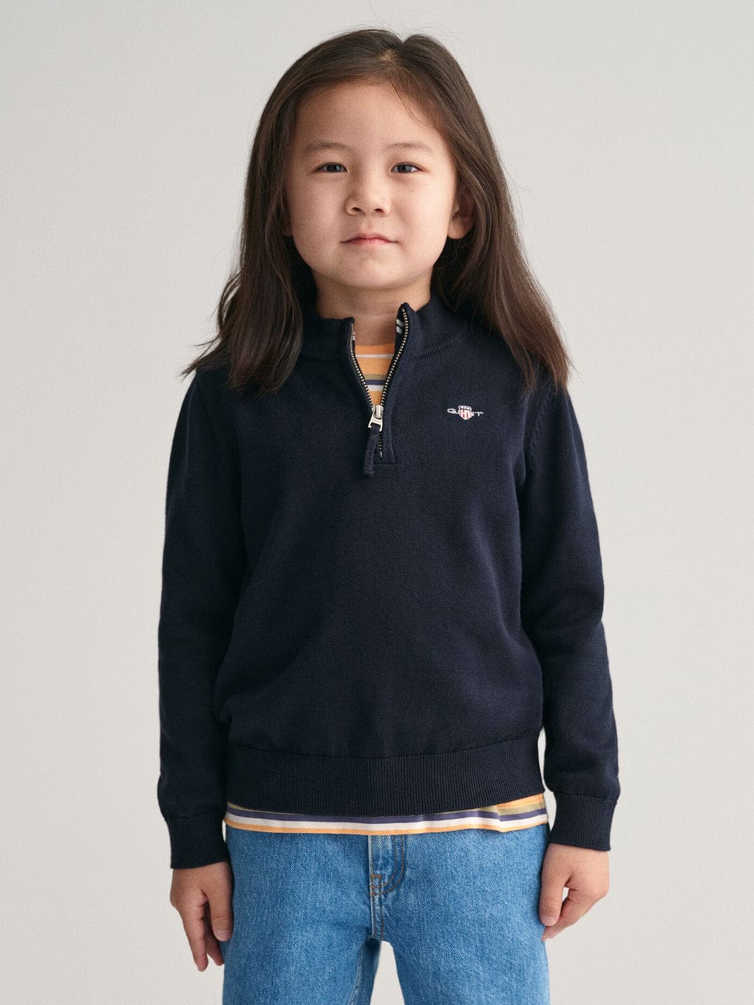 Gant Kids Blue Solid Round Neck Sweatshirt