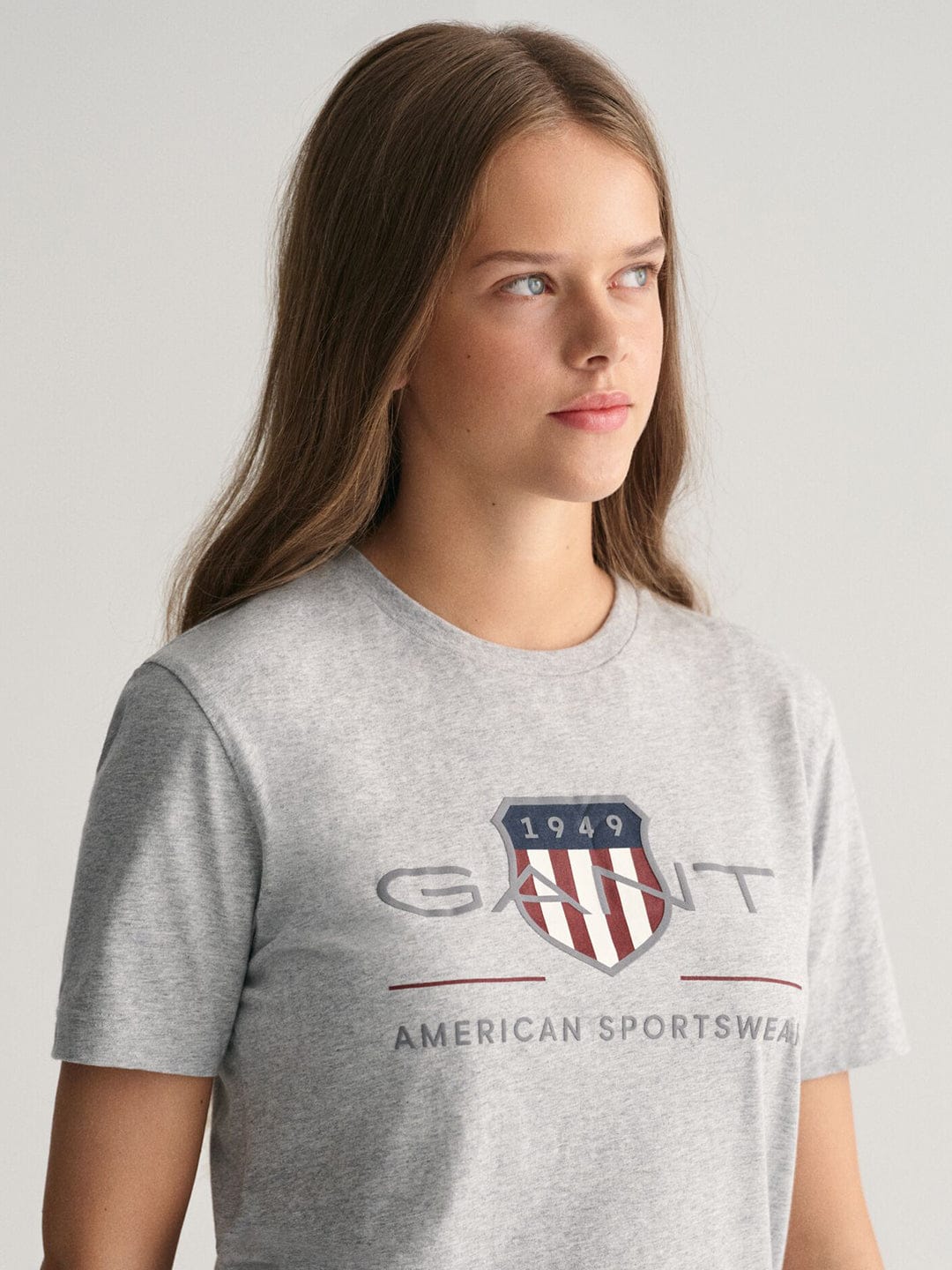 Gant Kids Grey Graphic Round Neck Tshirt