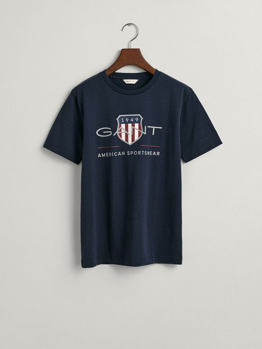 Gant Boys Blue Graphic Round Neck Tshirt