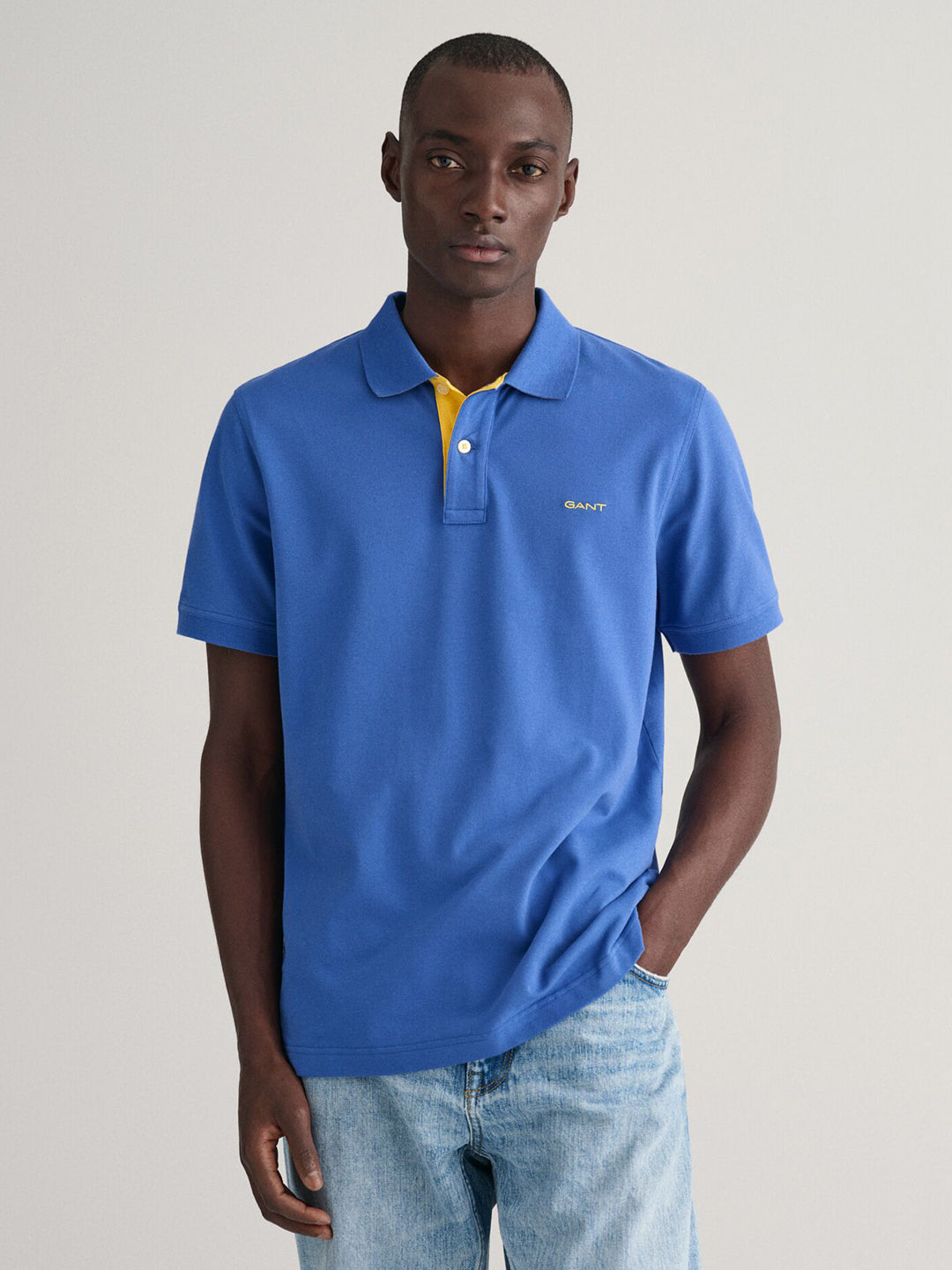 Gant Men Blue Solid Polo Tshirt
