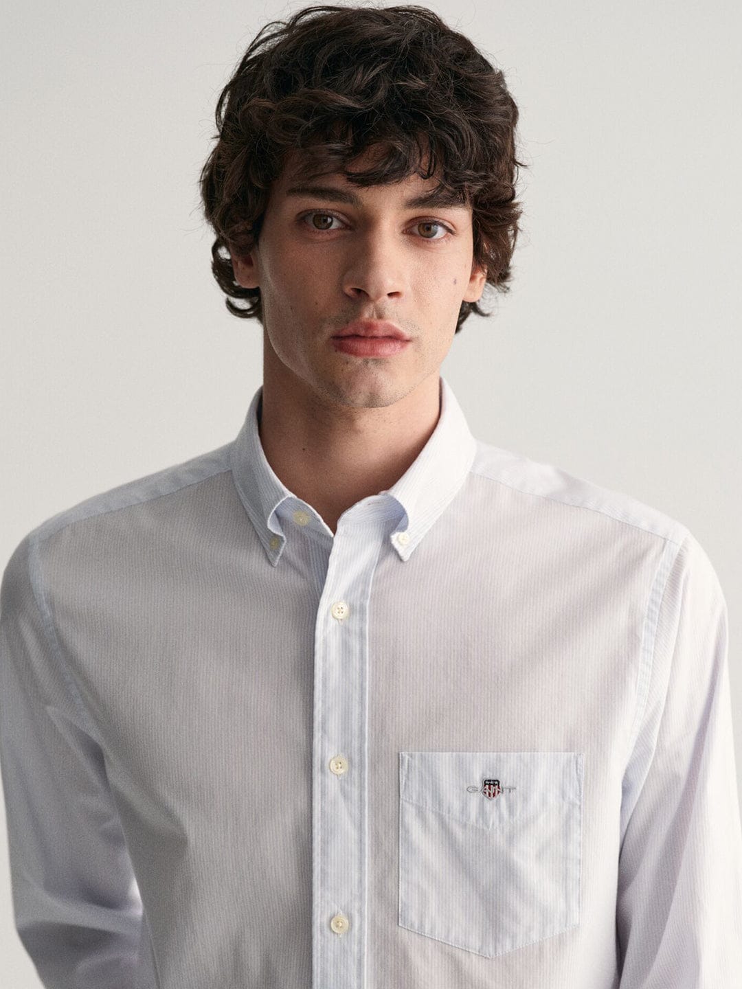 Gant Men Blue Striped Collar Shirt