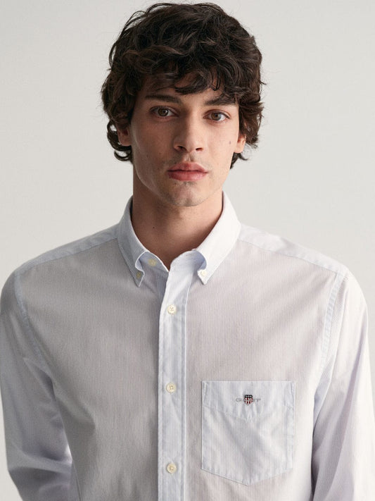 Gant Men Blue Striped Collar Shirt