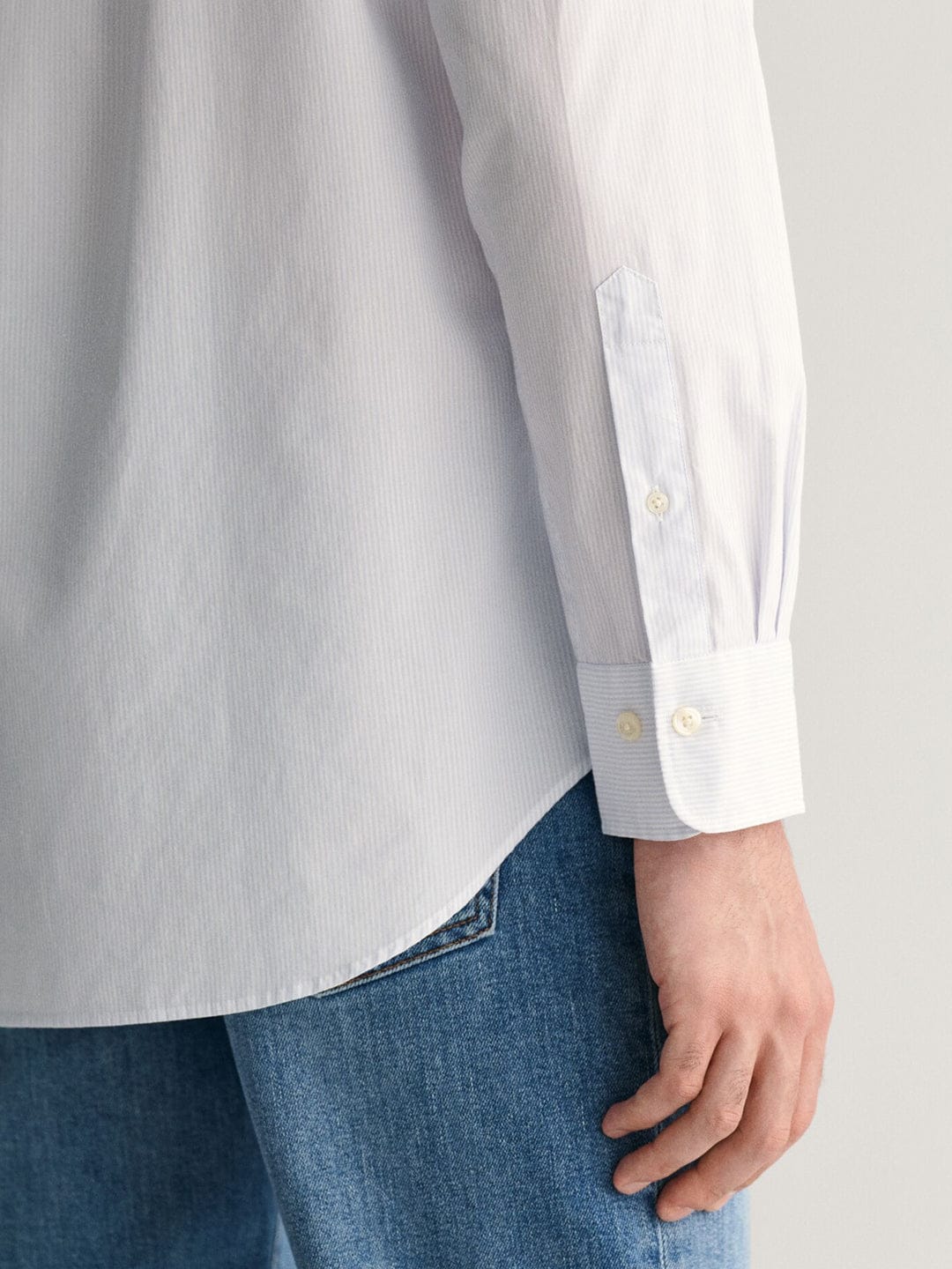 Gant Men Blue Striped Collar Shirt