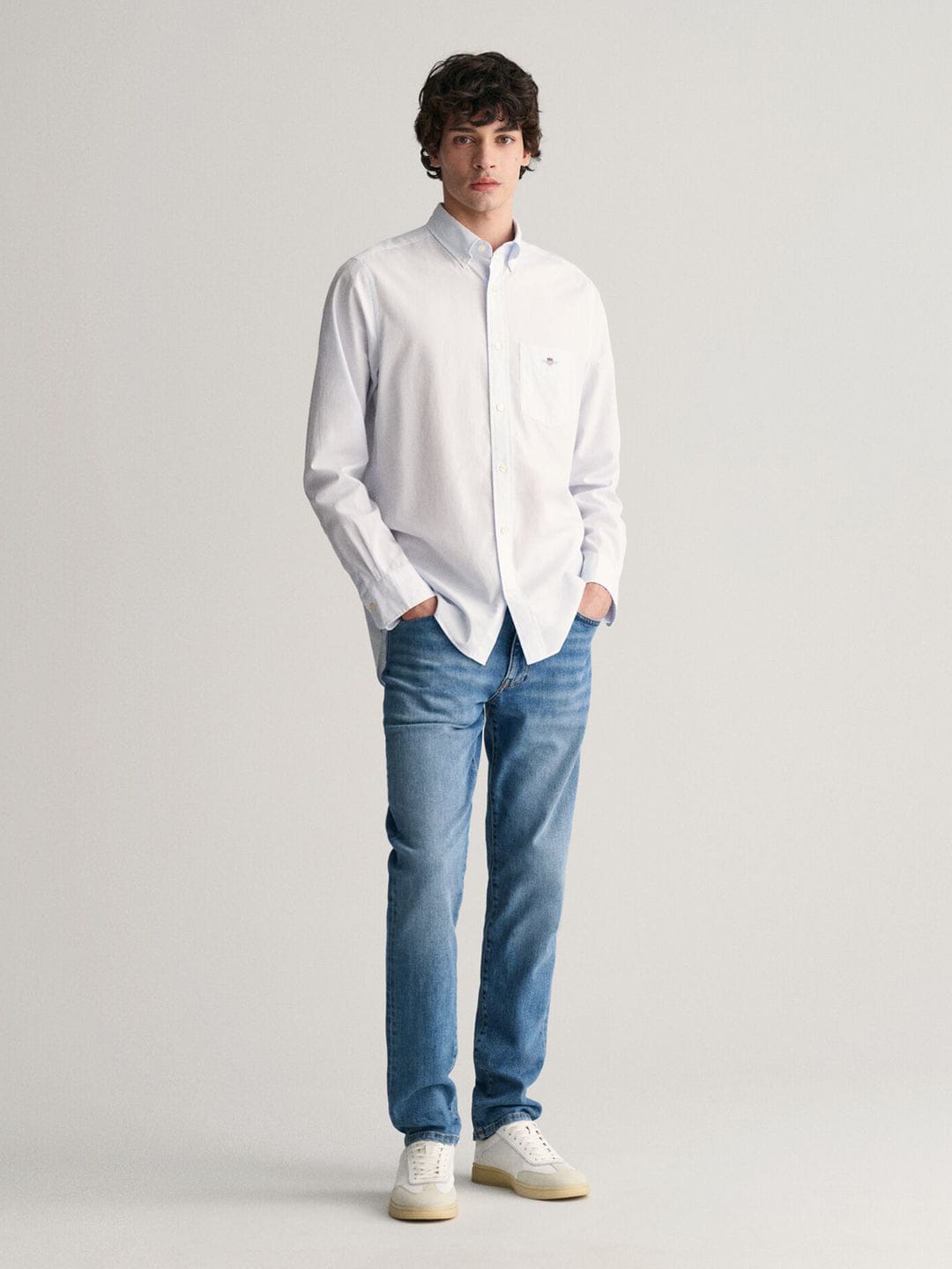 Gant Men Blue Striped Collar Shirt