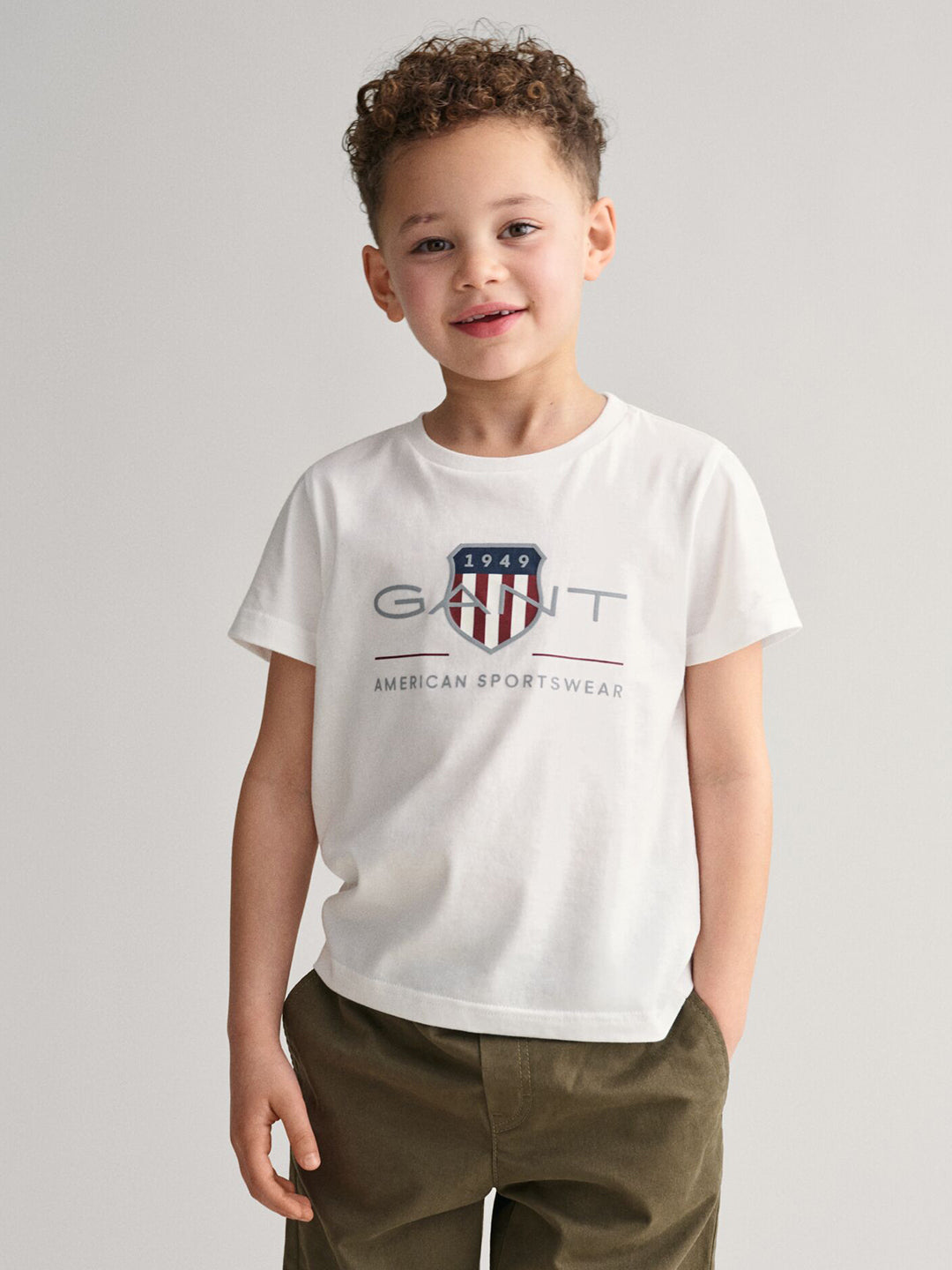 Gant Kids White Graphic Round Neck Tshirt