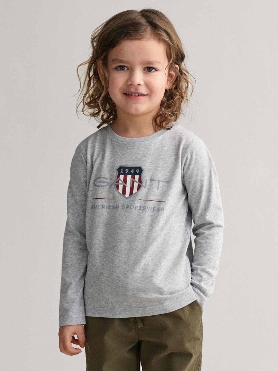 Gant Kids Grey Graphic Round Neck Tshirt