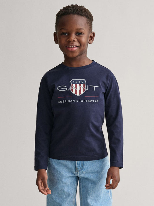Gant Kids Blue Graphic Round Neck Tshirt