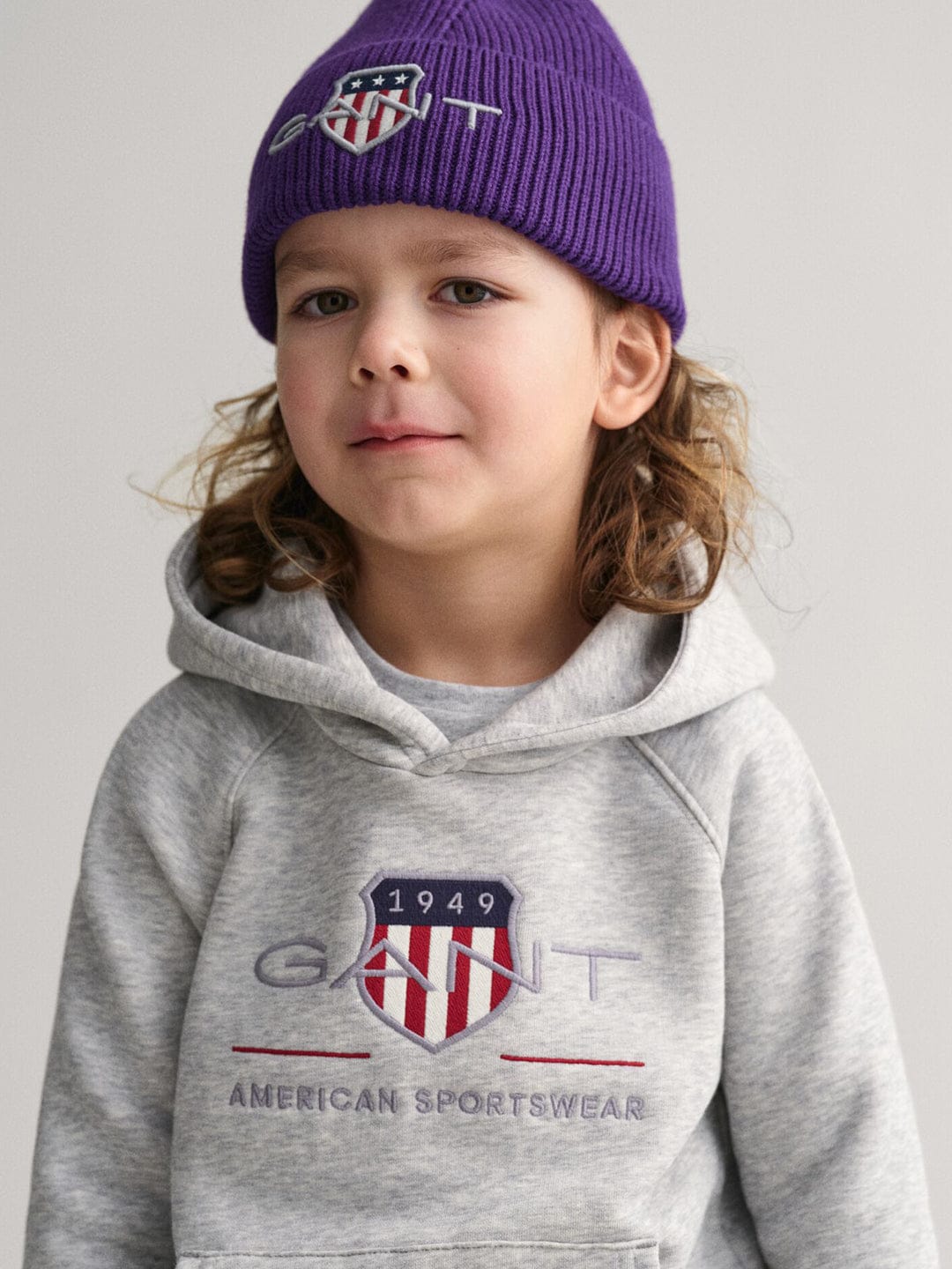 Gant Kids Grey Graphic Hood Sweatshirt
