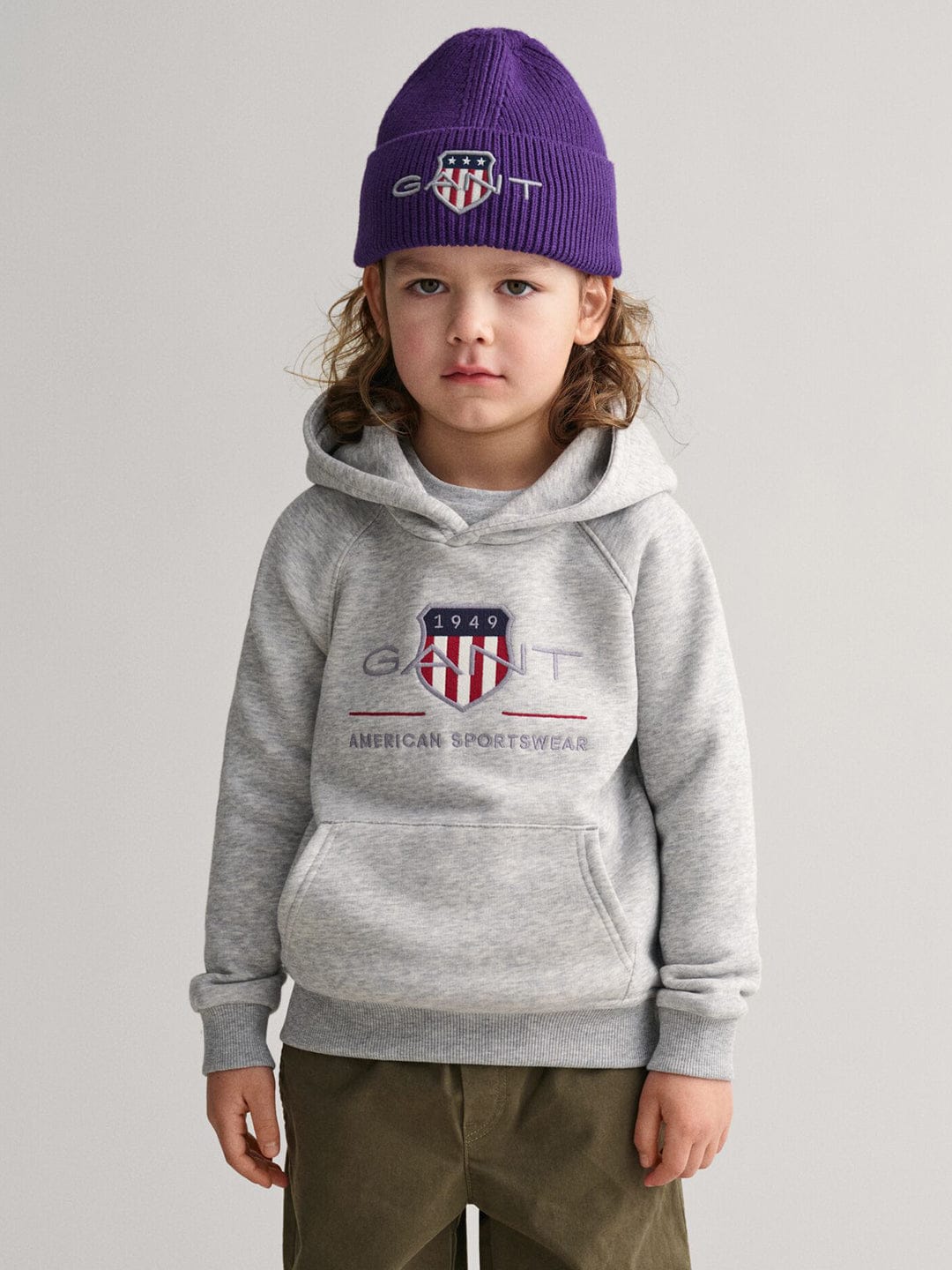 Gant Kids Grey Graphic Hood Sweatshirt