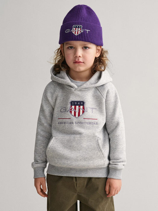 Gant Kids Grey Graphic Hood Sweatshirt