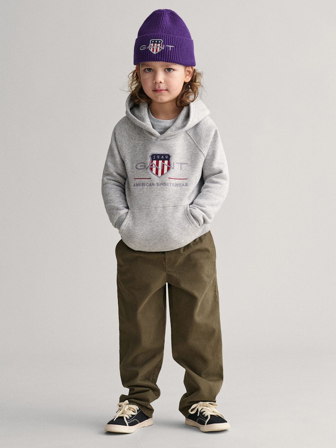 Gant Kids Grey Graphic Hood Sweatshirt