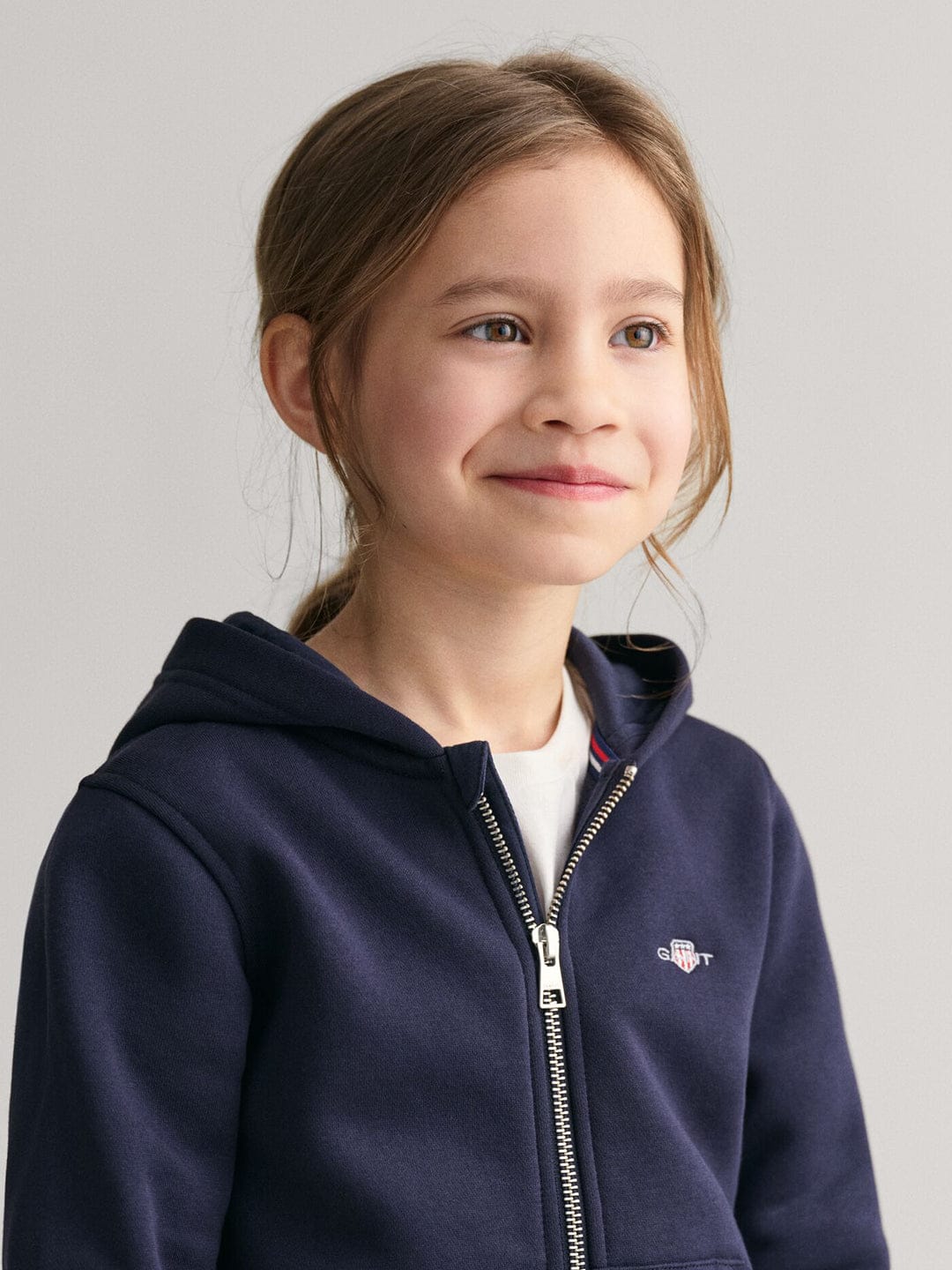 Gant Kids Blue Solid Hood Sweatshirt