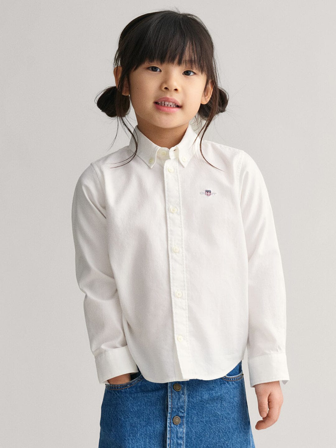 Gant Kids White Solid Collar Shirt