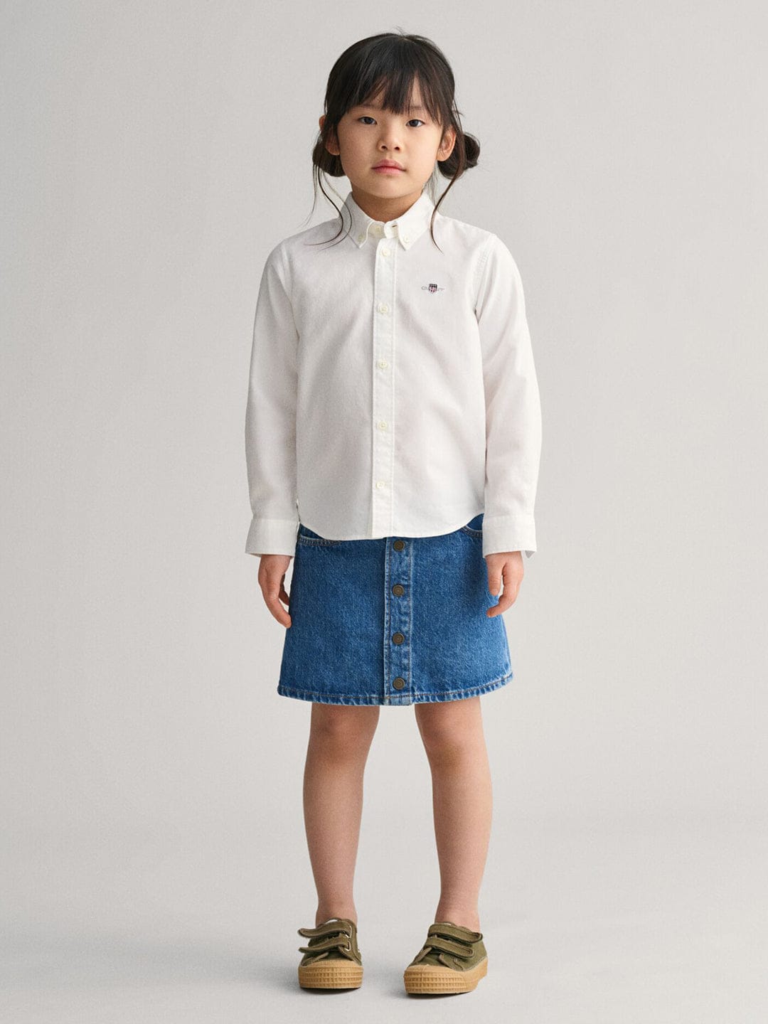 Gant Kids White Solid Collar Shirt