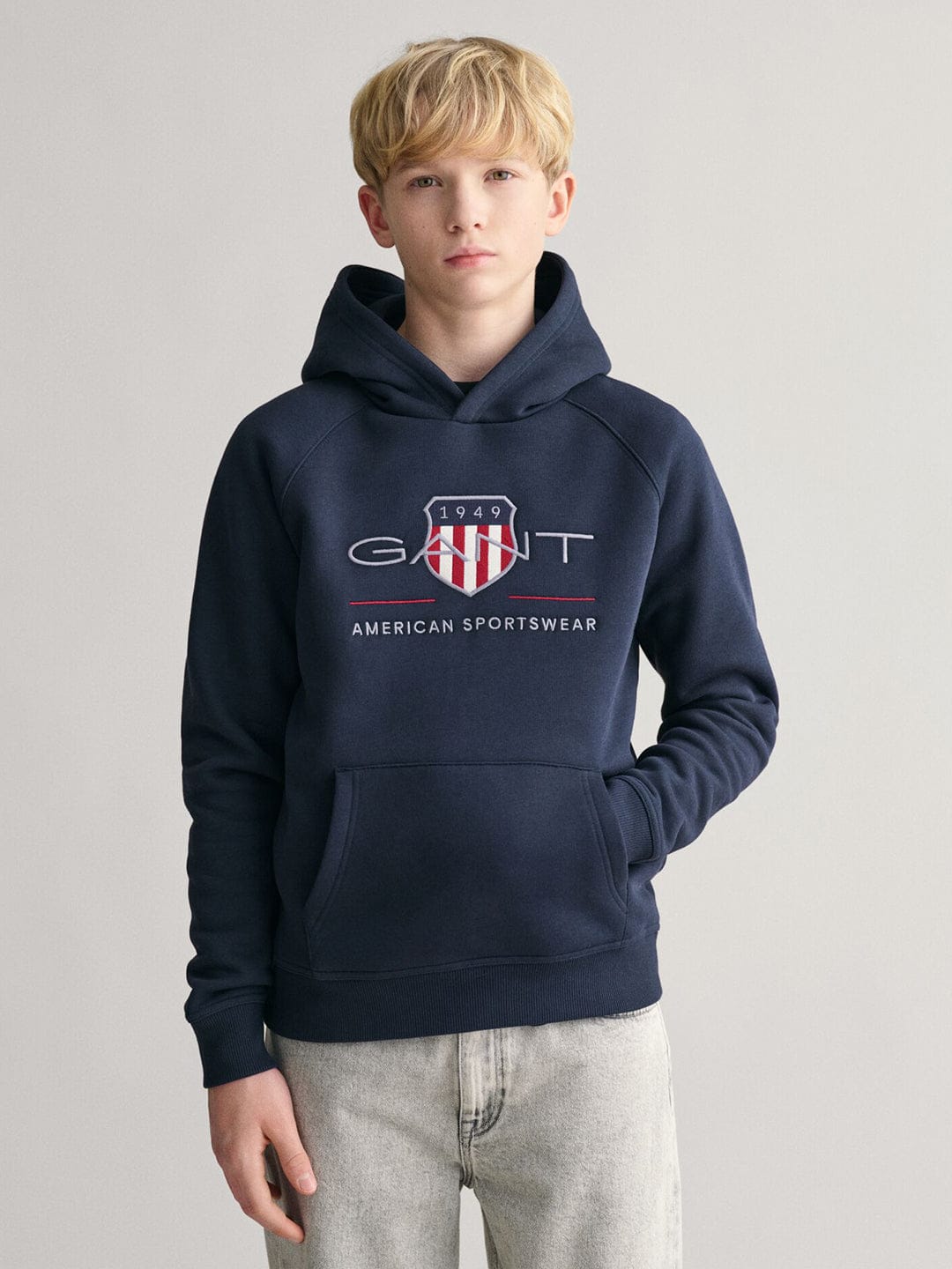 Gant Kids Blue Graphic Hood Sweatshirt