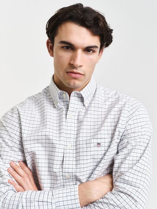 Gant Men Blue Check Collar Shirt