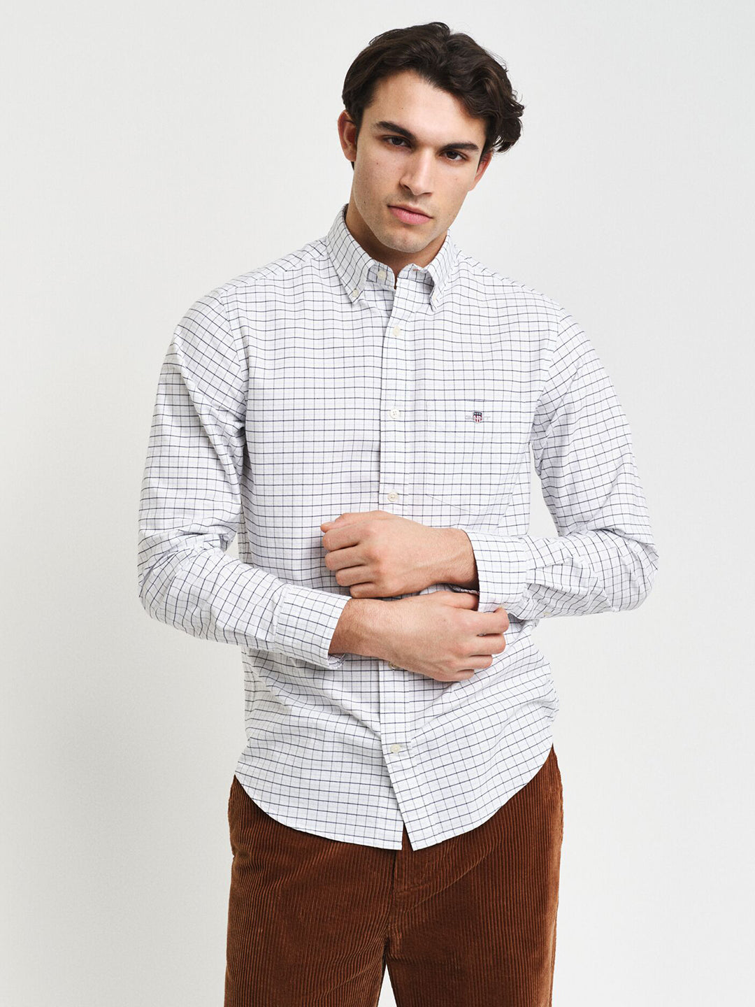 Gant Men Blue Check Collar Shirt