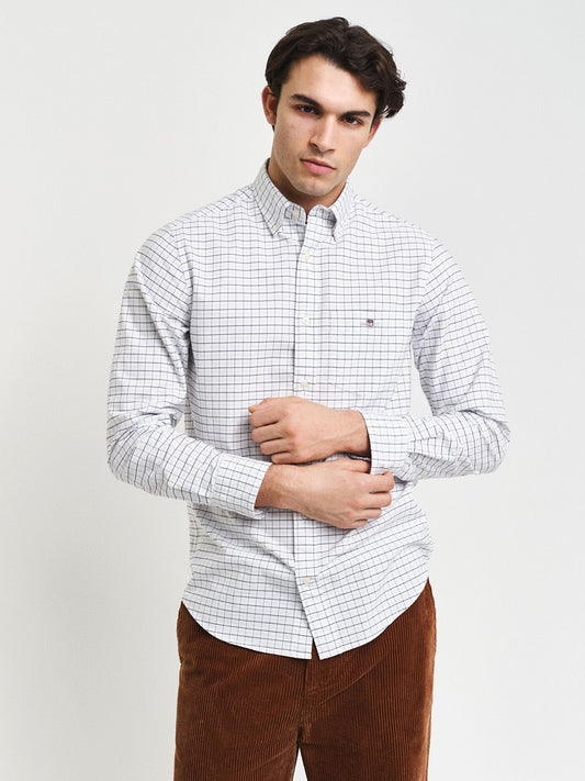 Gant Men Blue Check Collar Shirt