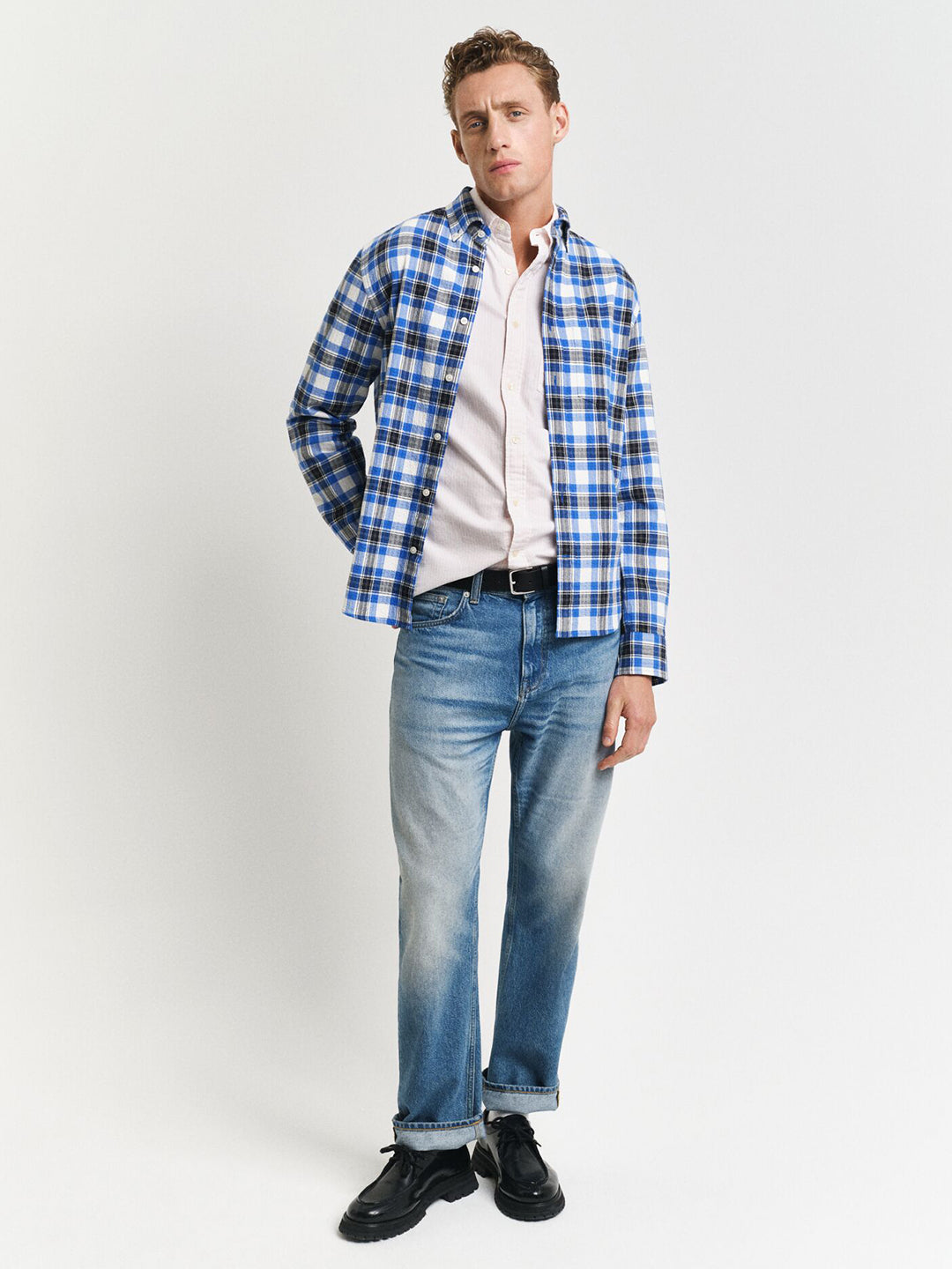 Gant Men Pink Striped Collar Shirt