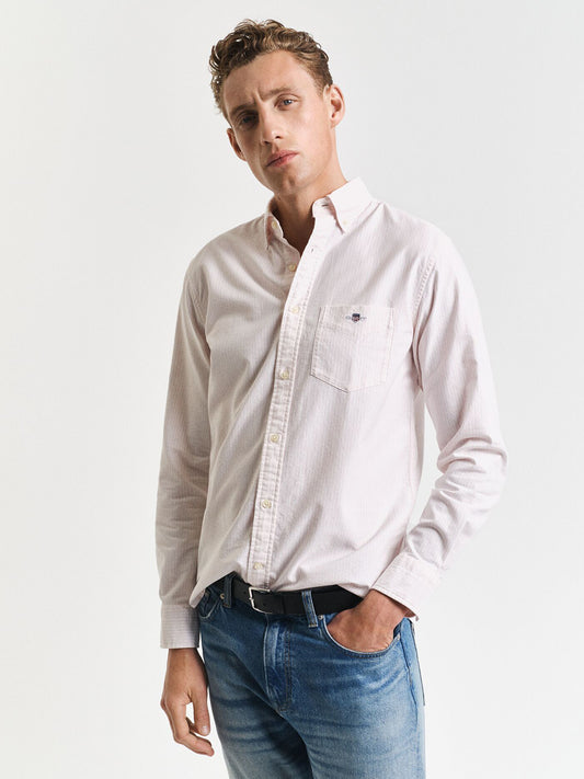 Gant Men Pink Striped Collar Shirt