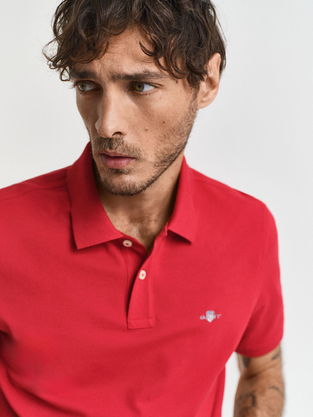 Gant Men Red Solid Polo Tshirt