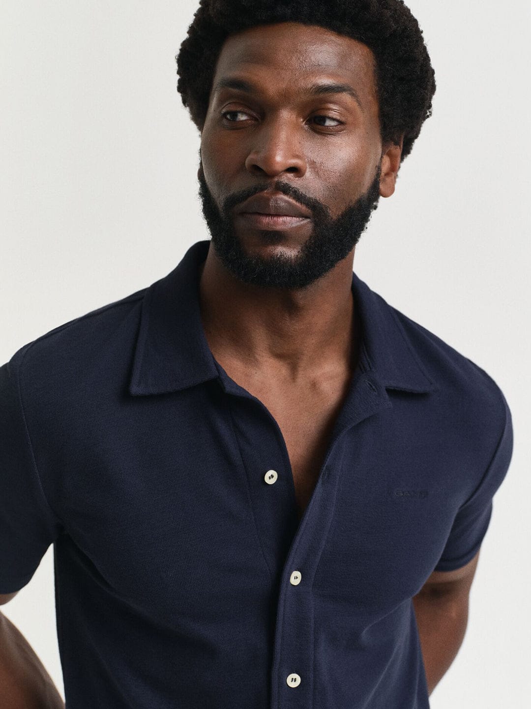 Gant Men Blue Solid Collar Shirt