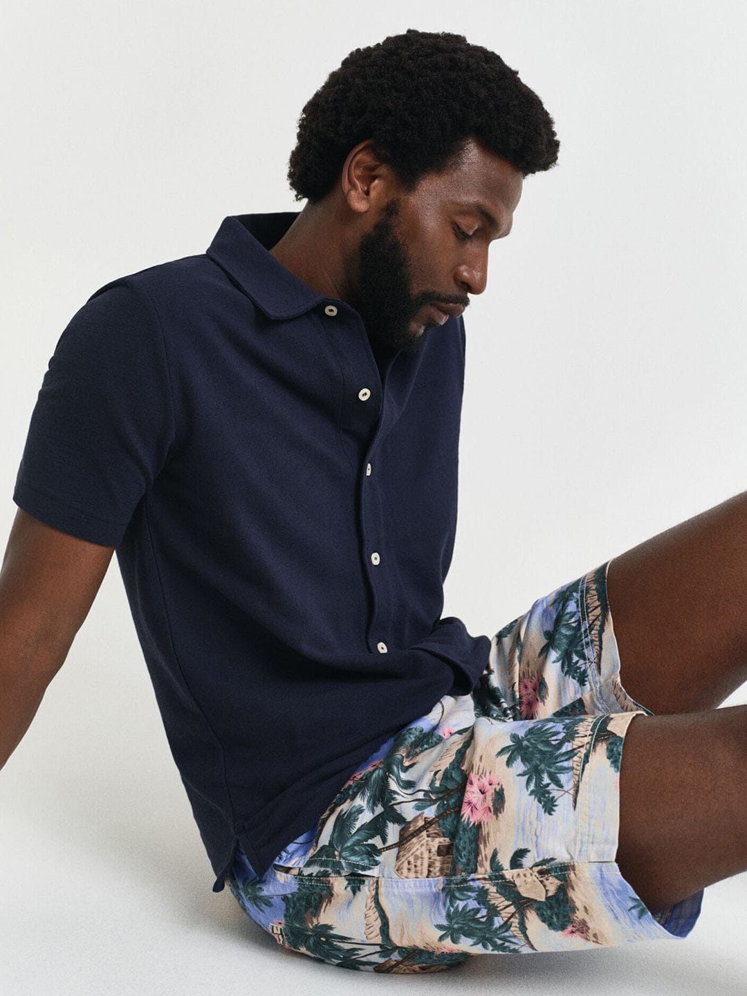 Gant Men Blue Solid Collar Shirt