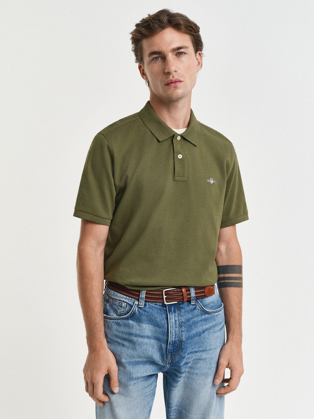 Gant Men Cream Solid Polo Tshirt