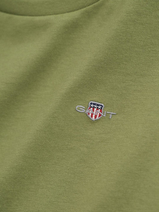 Gant Boys Green Solid Round Neck Tshirt