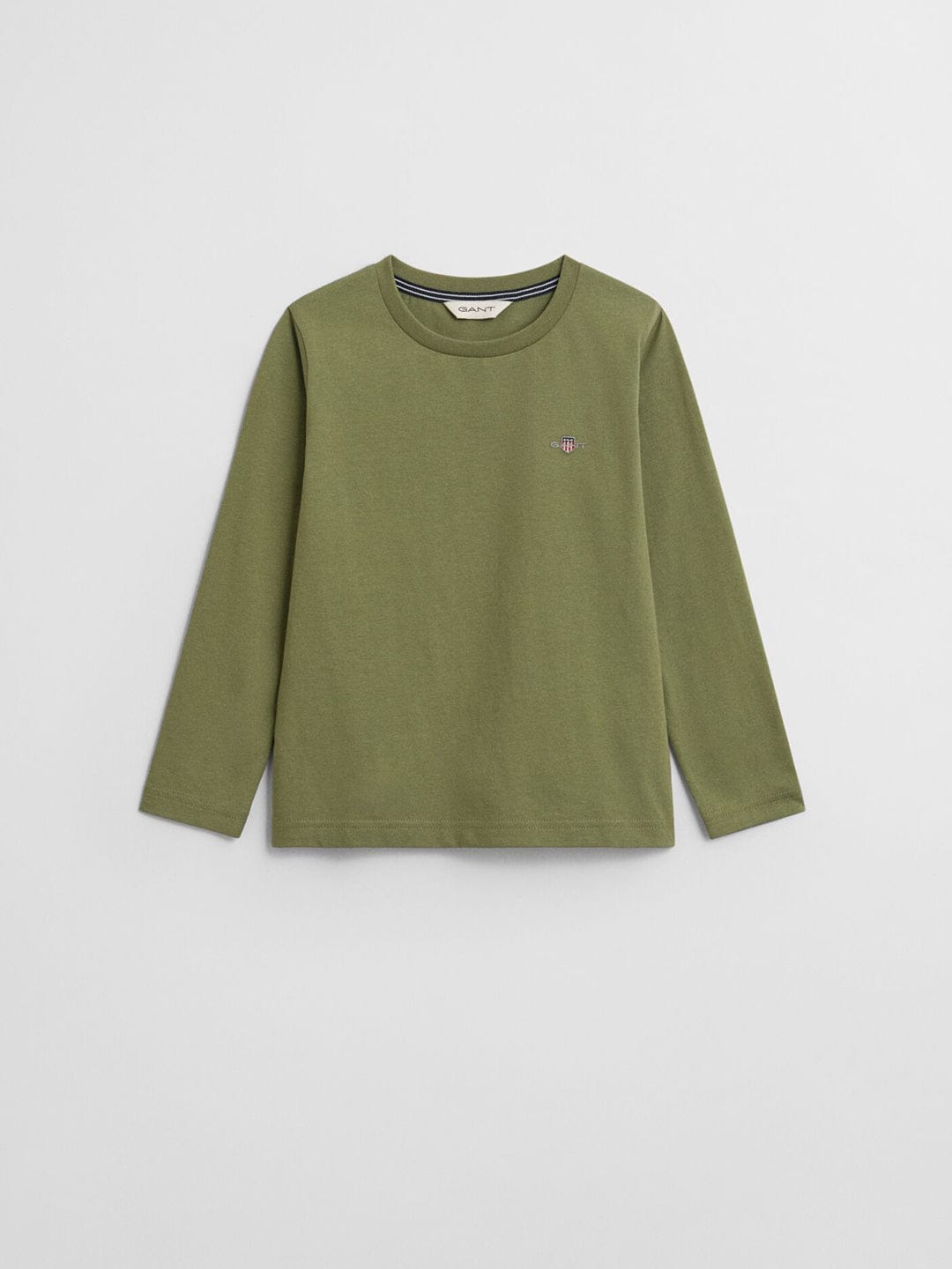 Gant Boys Green Solid Round Neck Tshirt