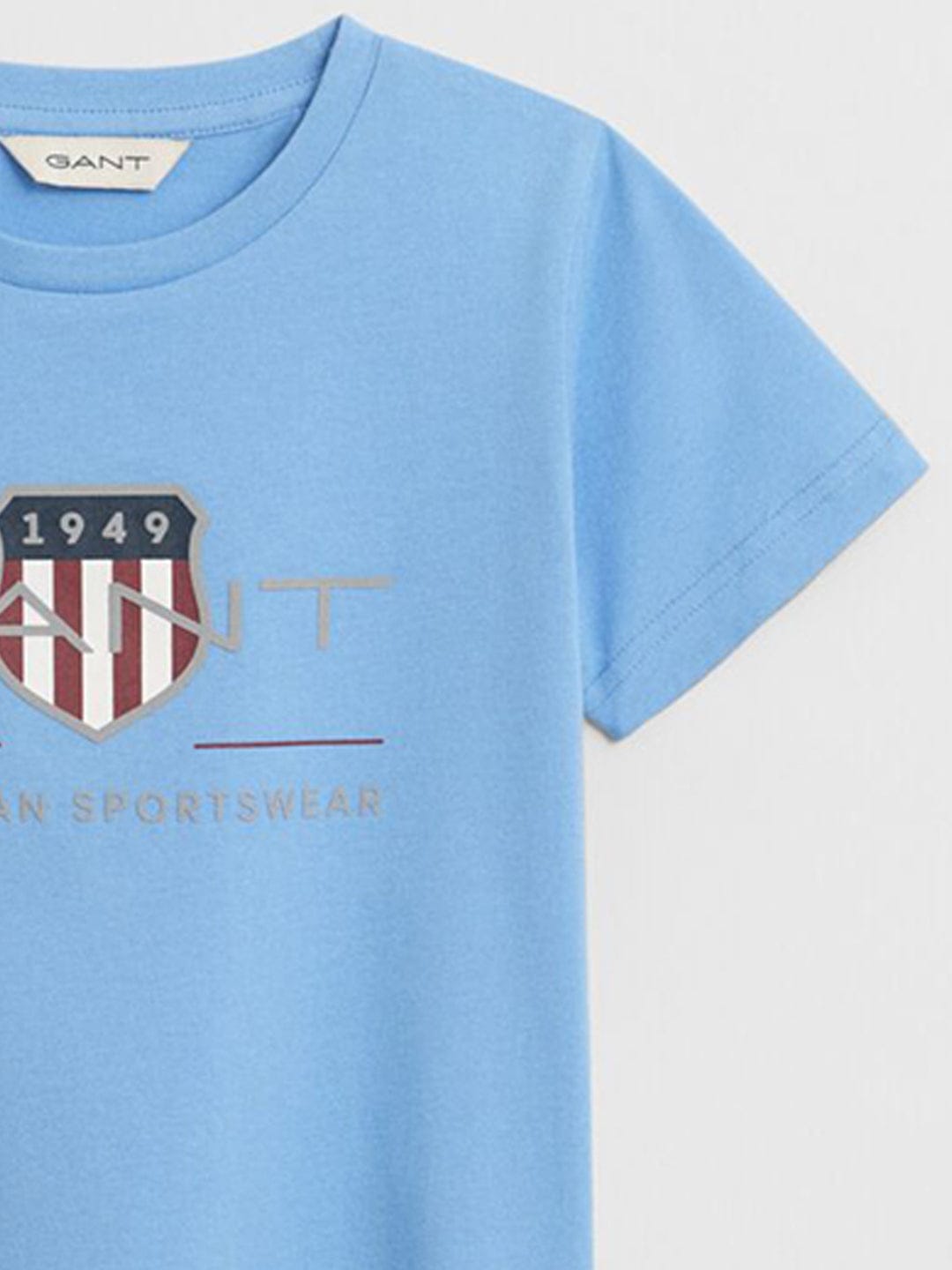 Gant Boys Blue Graphic Round Neck Tshirt