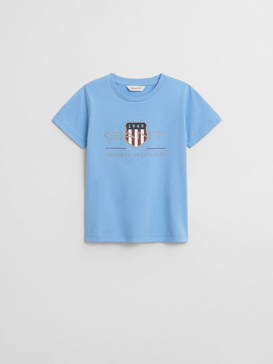 Gant Boys Blue Graphic Round Neck Tshirt