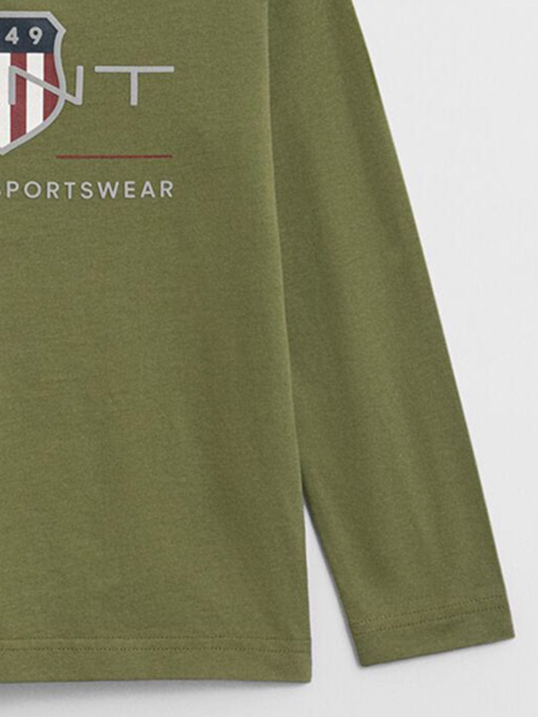 Gant Boys Green Graphic Round Neck Tshirt