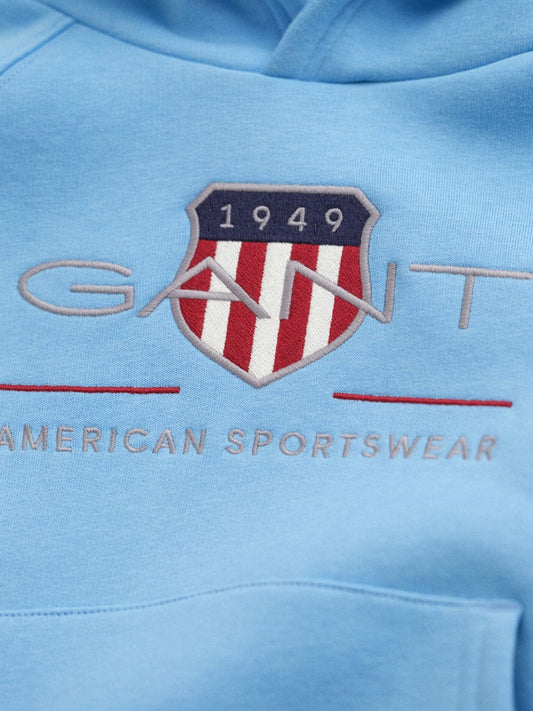 Gant Boys Blue Graphic Hooded Sweatshirt