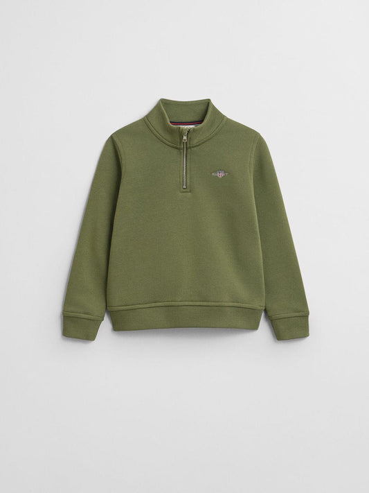 Gant Boys Green Solid Round Neck Sweatshirt