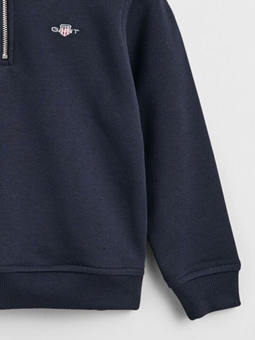 Gant Boys Blue Solid Round Neck Sweatshirt