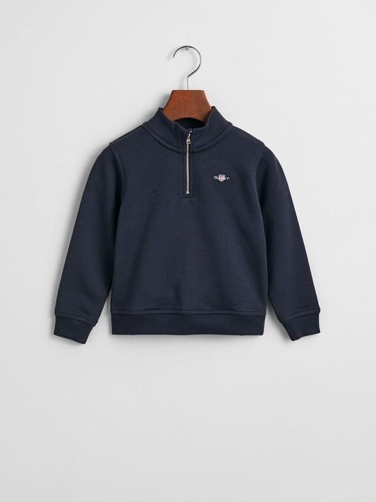 Gant Boys Blue Solid Round Neck Sweatshirt