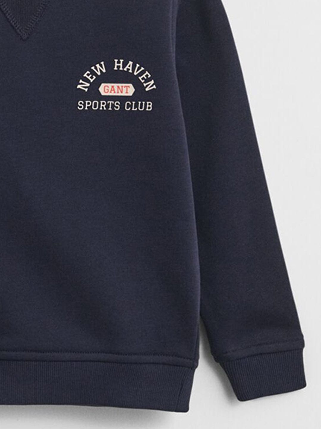 Gant Boys Blue Graphic Round Neck Sweatshirt