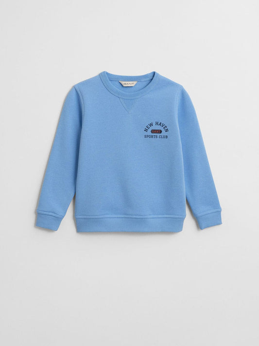 Gant Boys Blue Graphic Round Neck Sweatshirt