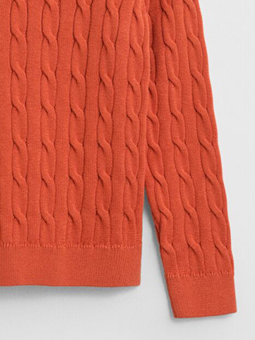 Gant Boys Orange Solid Round Neck Sweater