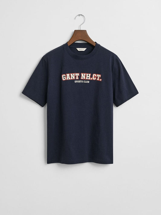 Gant Boys Blue Graphic Round Neck Tshirt