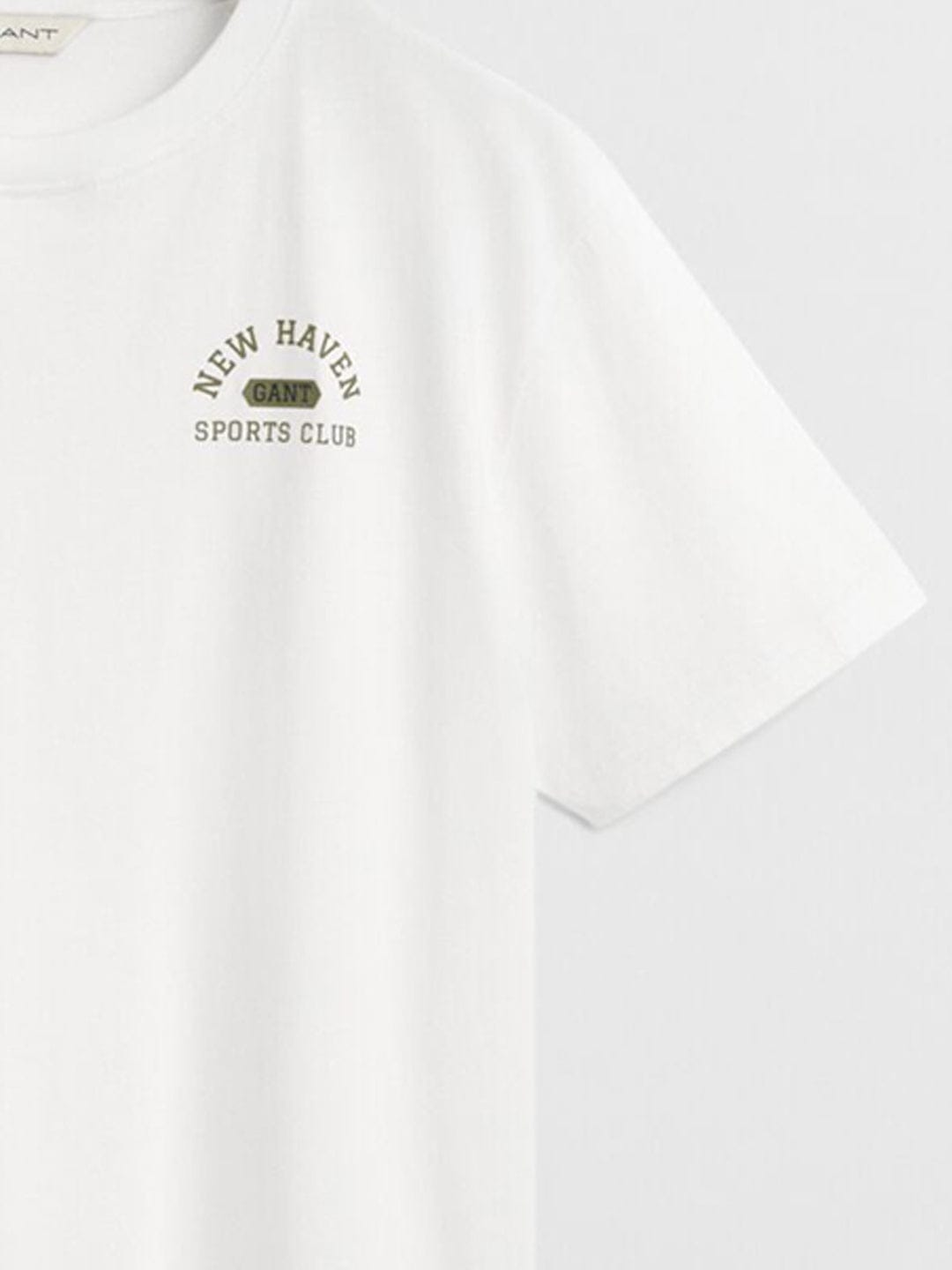 Gant Boys White Graphic Round Neck Tshirt