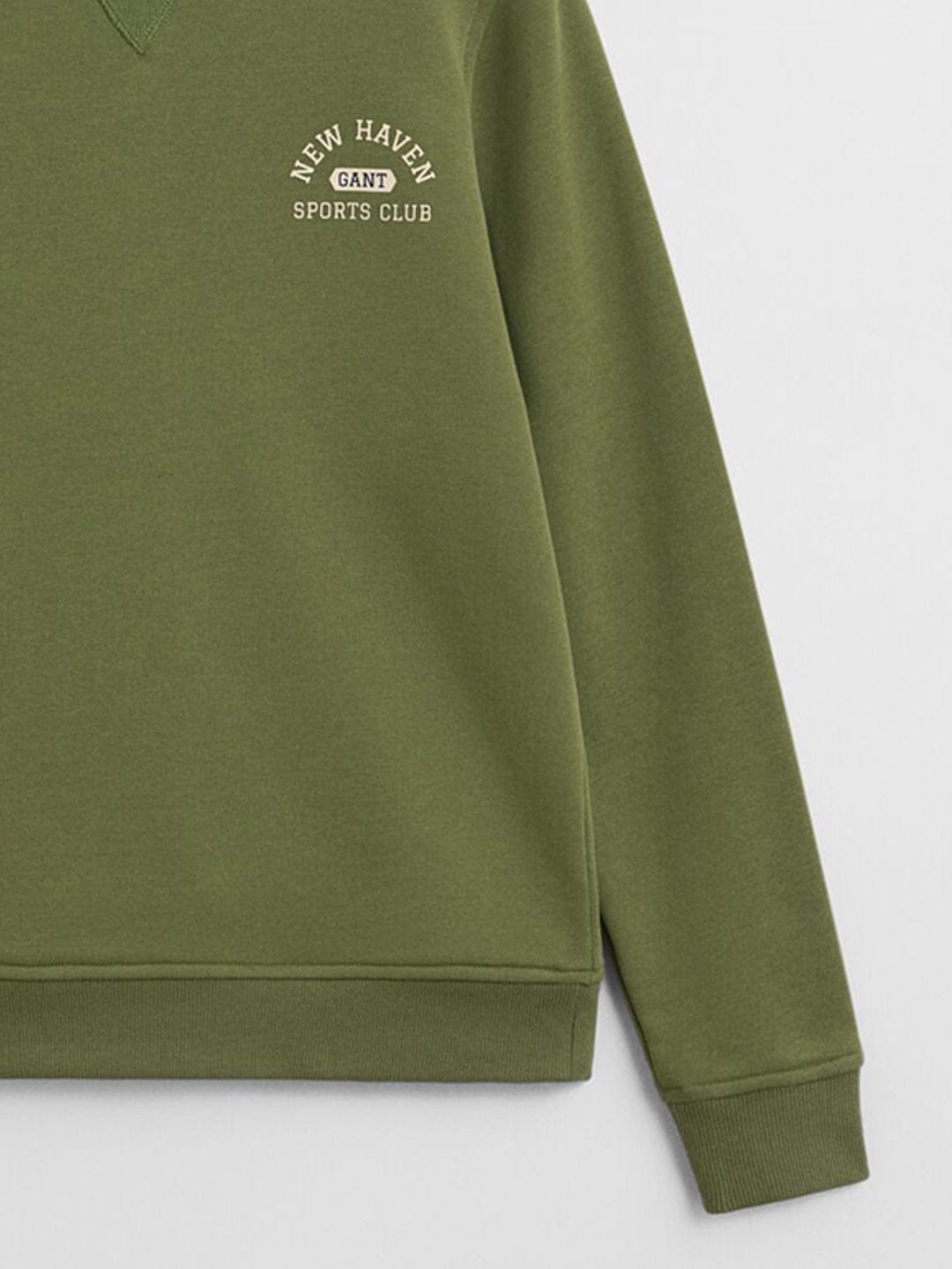 Gant Boys Green Graphic Round Neck Sweatshirt