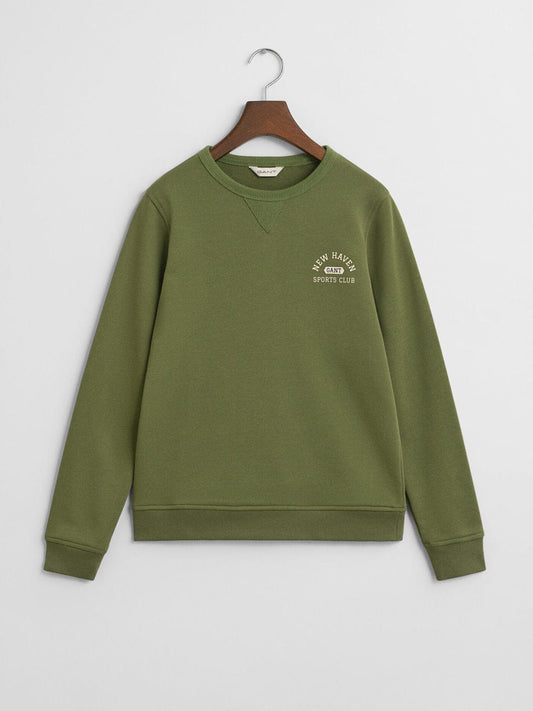 Gant Boys Green Graphic Round Neck Sweatshirt