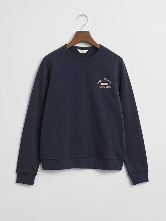 Gant Boys Blue Graphic Round Neck Sweatshirt