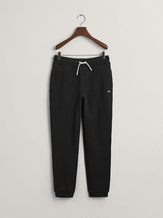 Gant Boys Black Regular Fit Solid Sweatpant