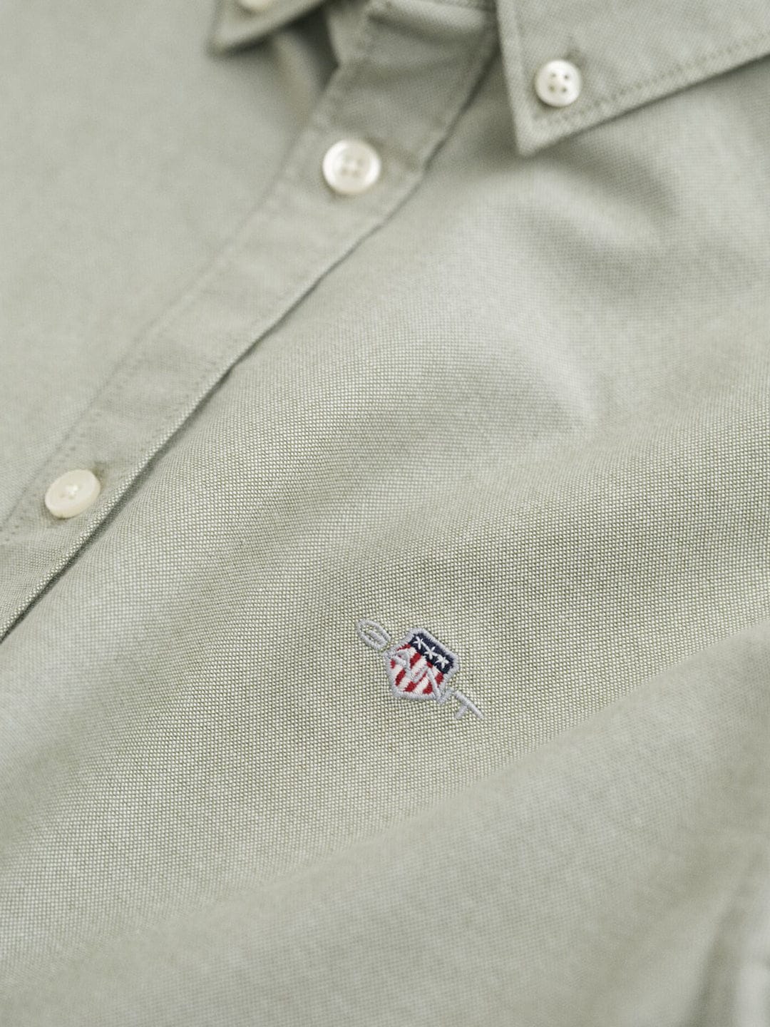 Gant Boys Green Solid Collar Shirt