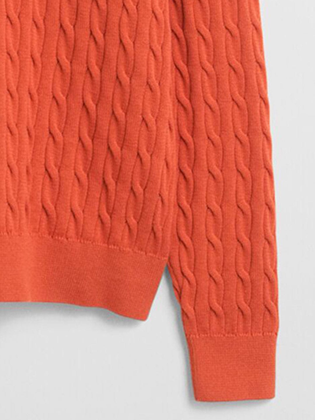 Gant Boys Orange Solid Round Neck Sweater