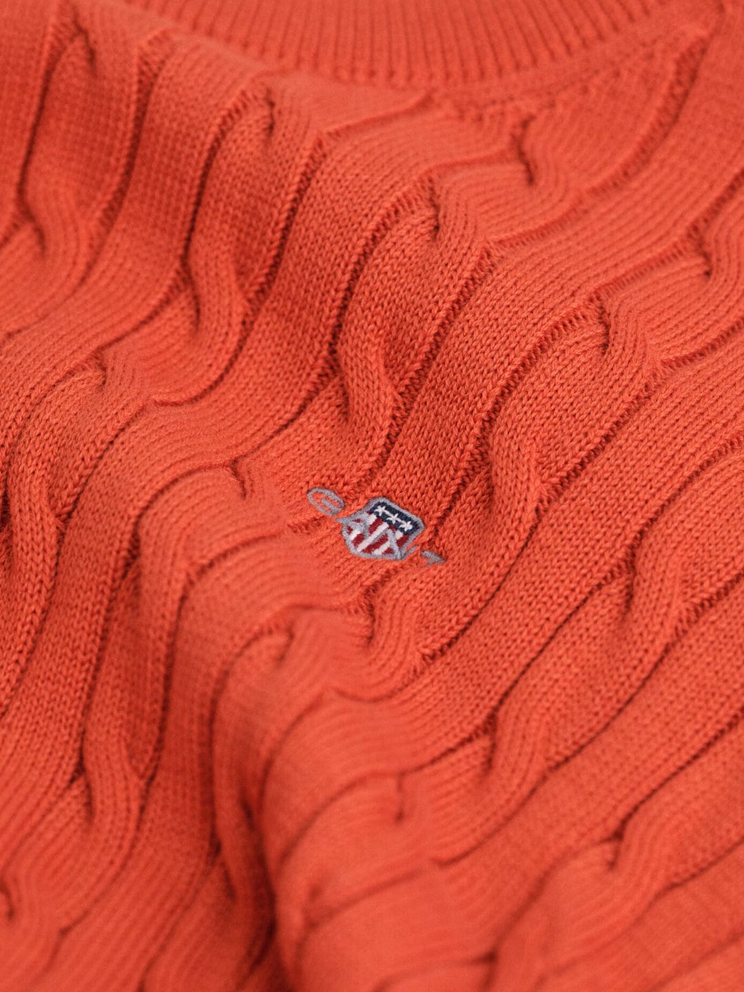 Gant Boys Orange Solid Round Neck Sweater