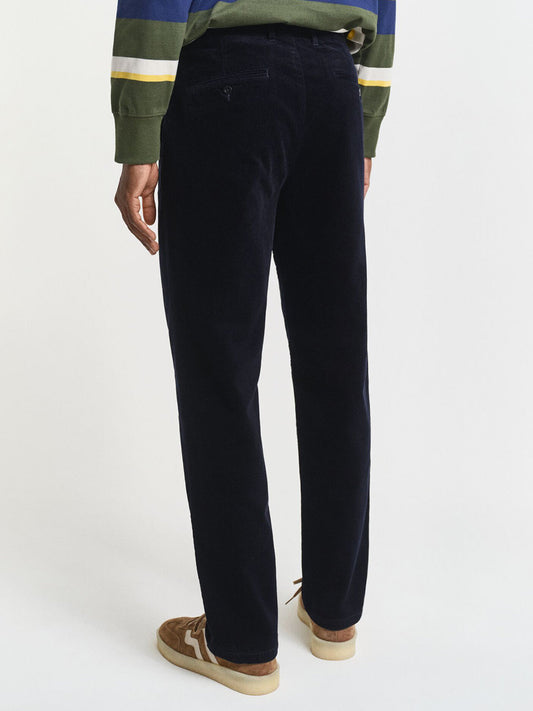Gant Men Blue Regular Fit Solid Trouser